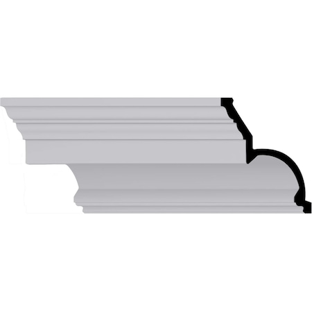 Ekena Millwork 8 1/4"H x 6 5/8"P x 10 5/8"F x 94 1/2"L, Foster Traditional Crown Moulding MLD08X06X10FO